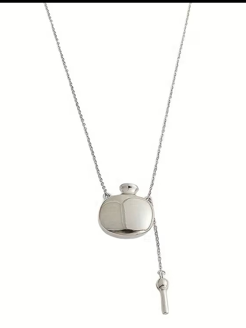 Sterling Silver Locket Pendant Necklace - Polished Silver Tone - Picture 4 of 4